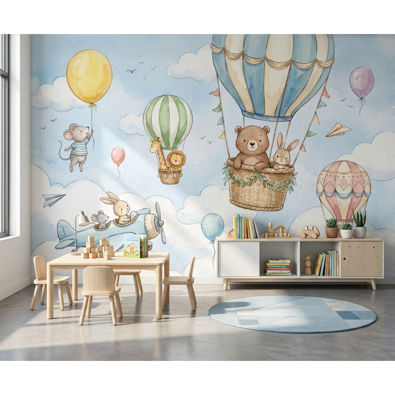 Papier peint fantaisiste, décoration murale lumineuse pour animaux, Non tissé, 140 po x 108 po