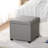 17.3" Square Faux Leather Storage Ottoman-1628164730