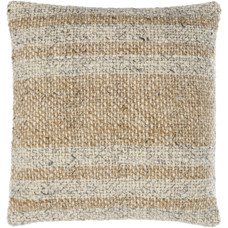 Coussin Serephine, H 20 po x l 20 po, Housse de coussin seulement - sans coussin, Kaki / beige