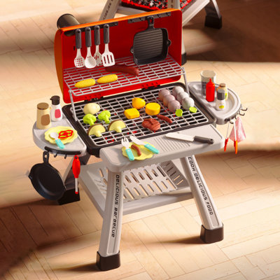 Mini ensemble de barbecue pour la cuisine avec effets de lumière fumée pour enfants