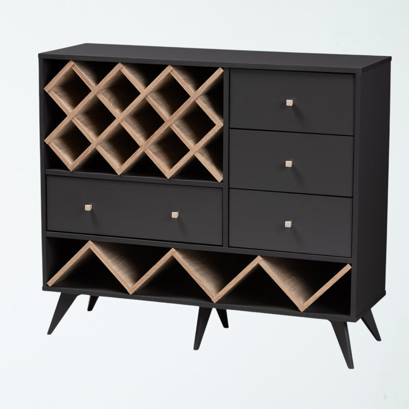 40.4 " L Wine Bar, Dark Gray