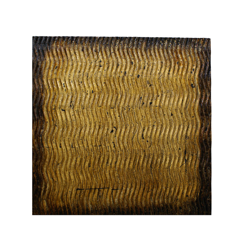 Art mural carré 24 po x 24 po x 1 po aspect bois brut, H 36 po x l 36 po x P 1 po