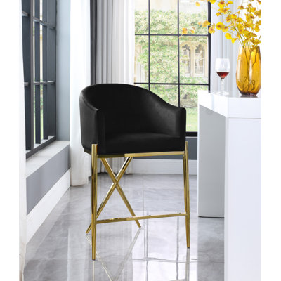 Niko Upholstered Counter Stool with Metal Frame