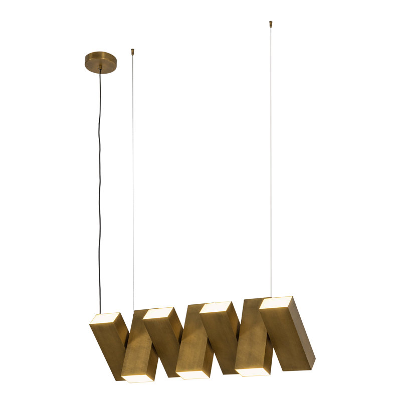 Luminaire suspendu linéaire 35 po Domino, Laiton, Laiton