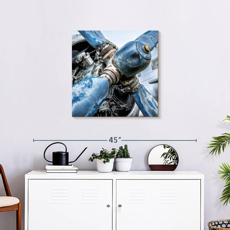 Mehar Blue Old Propeller, 24" H x 24" W