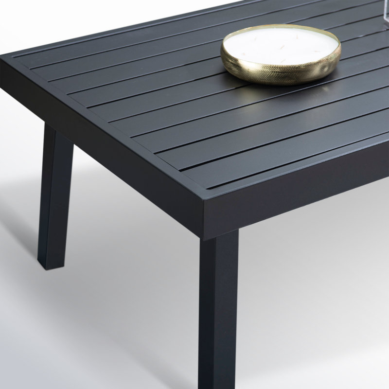 Table basse d'extérieur en aluminium Armando, Noir, noir, noir, noir