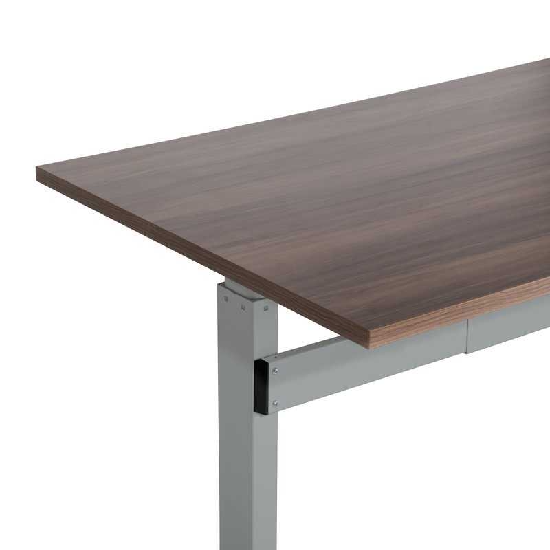 Demps Adjustable Standing Desk, 180cm W x 80cm D, Brown/Grey