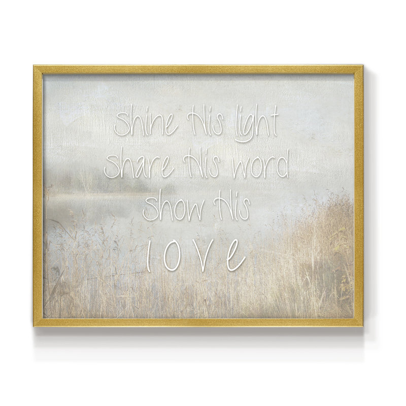 «Shine His Light», reproduction encadrée, H 22 po x l 28 po, Or