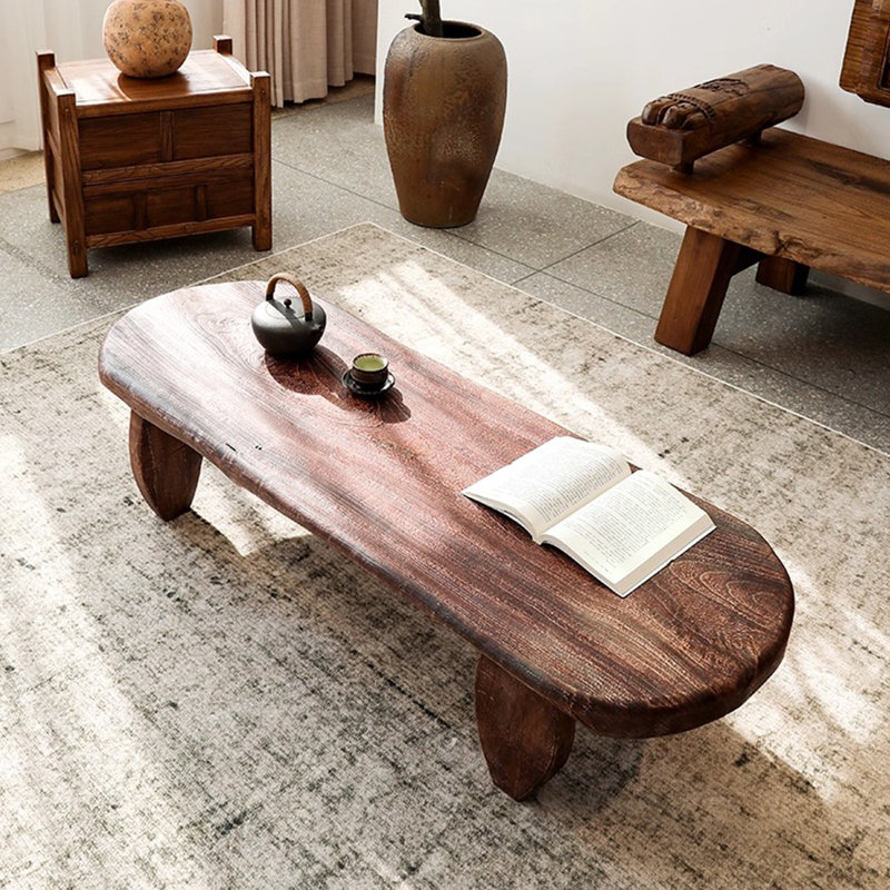 Table basse en bois massif chinois, H 15,7 po x L 51,2 po x l 20,5 po