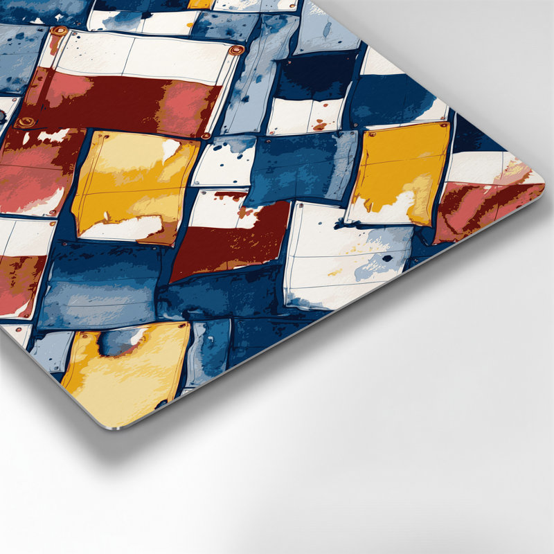 «Nautical Ships drapeaux», art mural en métal mauve, H 11 po x l 14 po