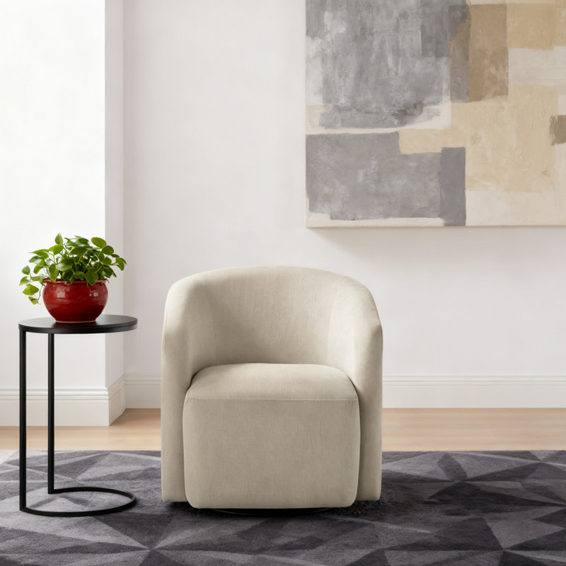 Fauteuil demi-tonneau Modern, Blanc