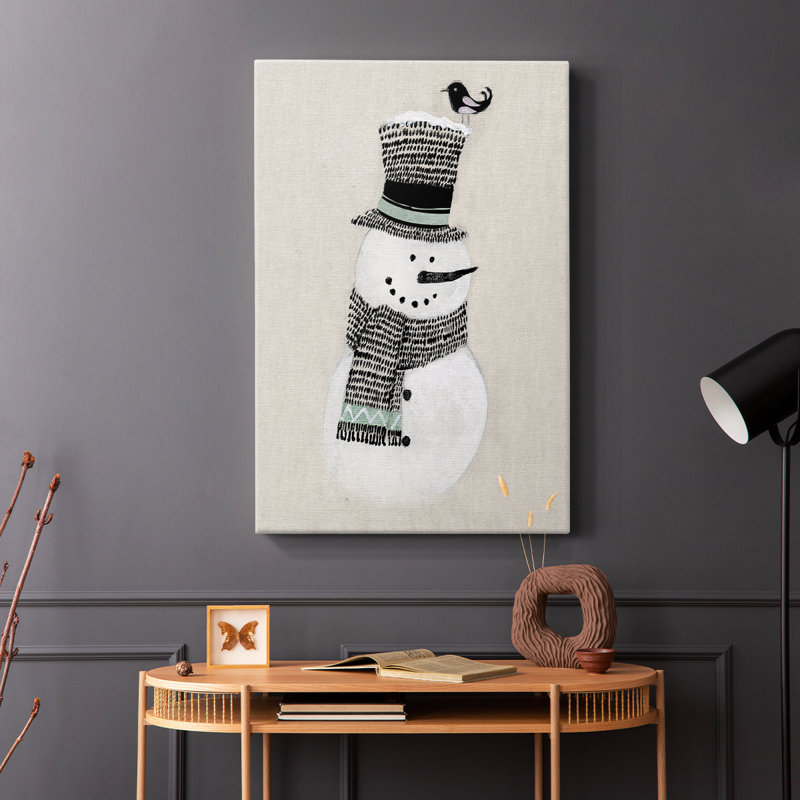 Bonhomme de neige des Fêtes - Cavas enveloppés de galerie, H 48 po x l 32 po
