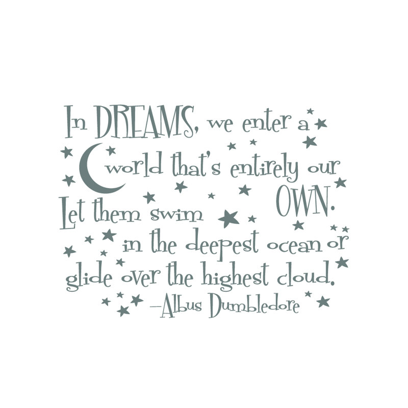 Adhésif décoratif «In Dreams We Entrée A World», Gris