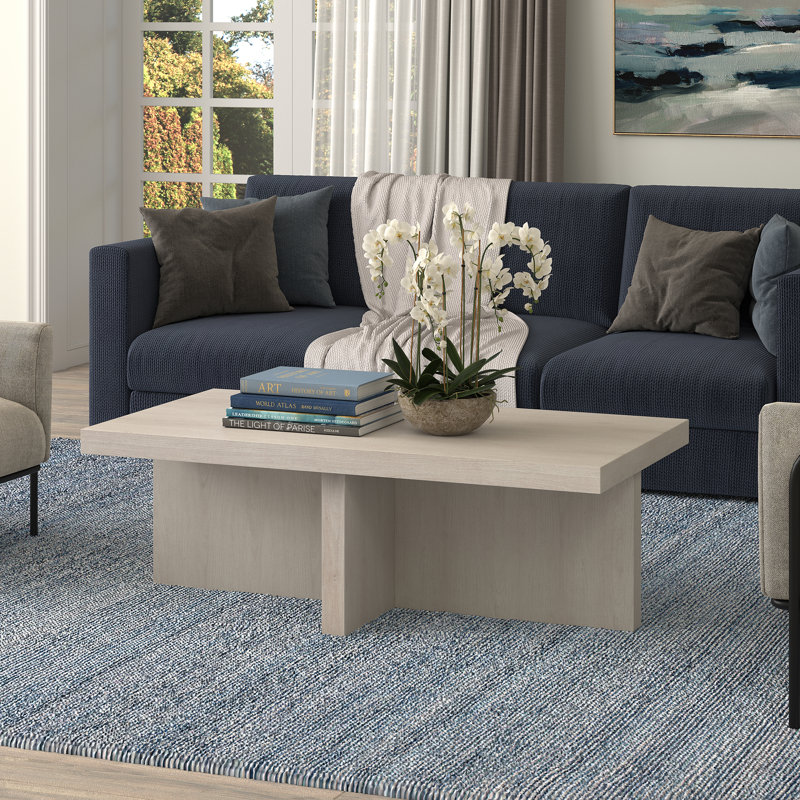 Table basse Elna, Aulne blanc, H 15 po x L 44 po x l 23,63 po