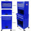 Armoire amovible à 6 plateaux à outils - bleu avec serrure et panneau de suspension pour atelier en métal, 4 roues, thermolaqué, garage-1537962342