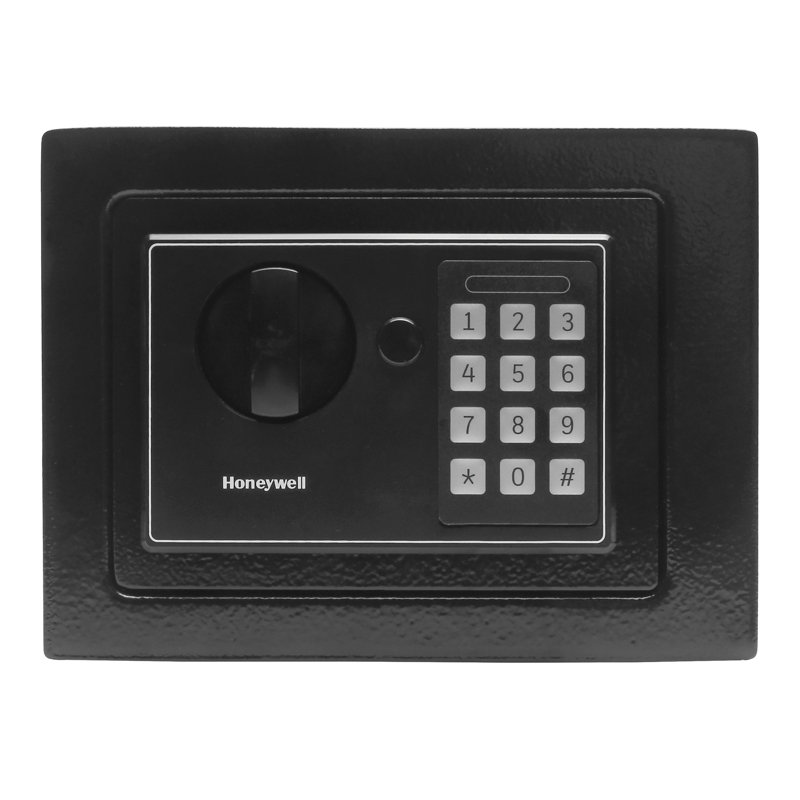 Compact Black Steel Digital Security Safe with Key