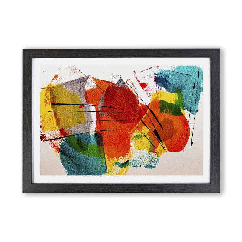 Abstract Vol.479 by S.Johnson - Single Picture Frame Painting, Black, 45cm H x 63cm W x 2cm D