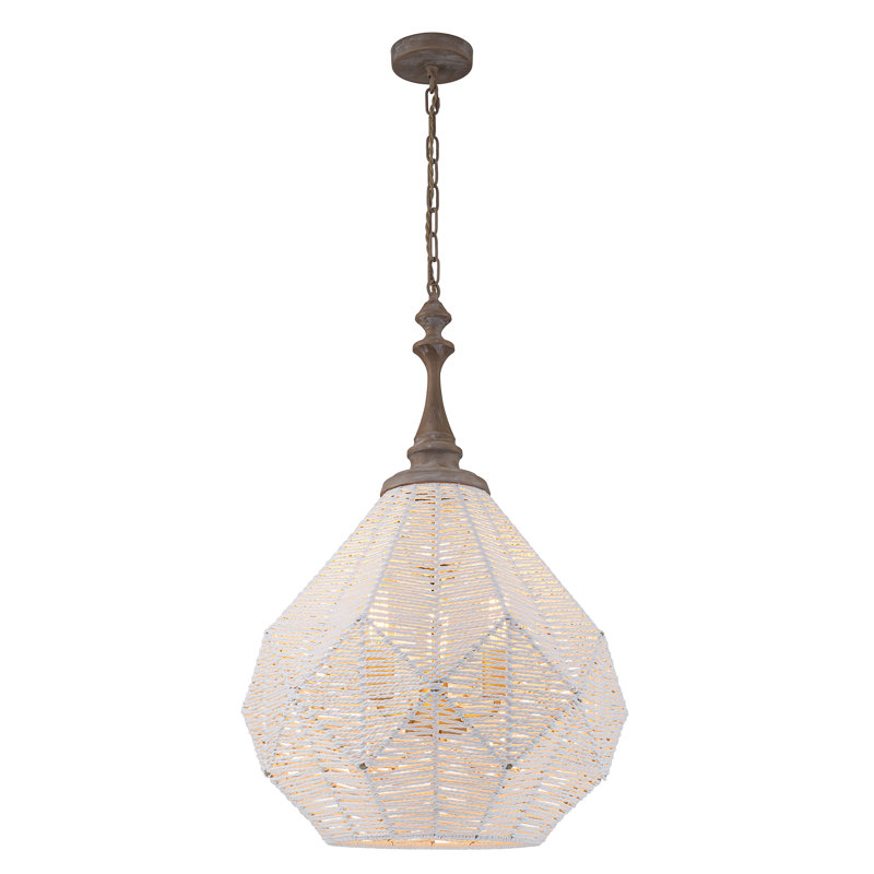 Luminaire suspendu en rotin 3 lumières Giarrusso Coastal
