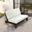 Polett Teak Wood Patio Outdoor Armless Lounge Chair-523763693-523763699