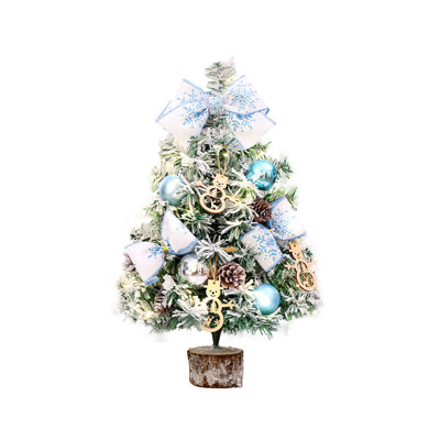 Desktop Blue Falling Snow Christmas Tree With Lights Christmas Decorations Hotel Home Window Desktop Display Simulation Small Tree
