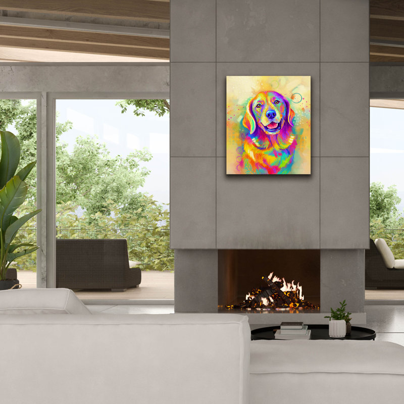 Pop Art Golden Retriever 4' by Furbaby Affiliates Canvas Wall Art, 30" H x 26" W