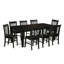 Ensemble de table de salle à manger 9 pièces moderne comprenant une table rectangulaire en bois avec feuille papillon et 8 chaises, noir et cerisier-709570533-709570552