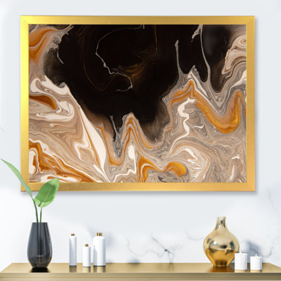 Vagues de marbre brun et noir - Peinture sur toile