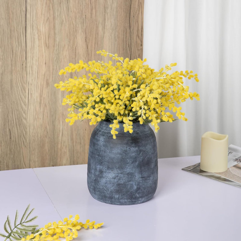 Rustic Ceramic Vase With Vintage Finish - Extra-Large Farmhouse Decor For Floral Arrangements, Home, Living Room, Kitchen, Or Mantel