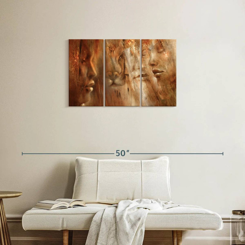 Leisha Faces II, 20" H x 33" W