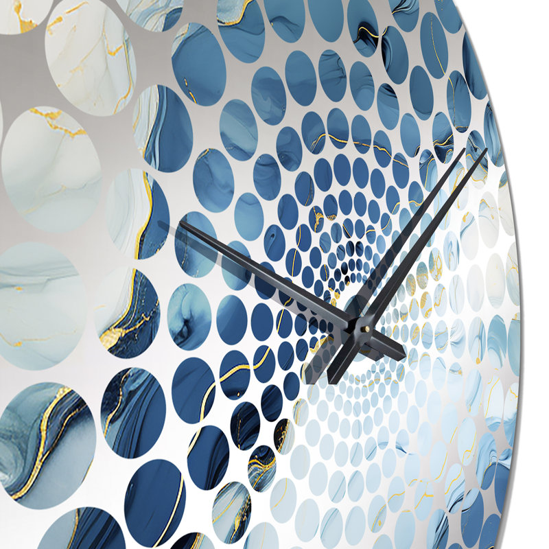 Horloge murale en marbre zen bleu et blanc, Médium