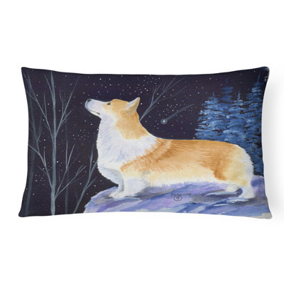 Coussin décoratif intérieur / extérieur Starry Night Corgi