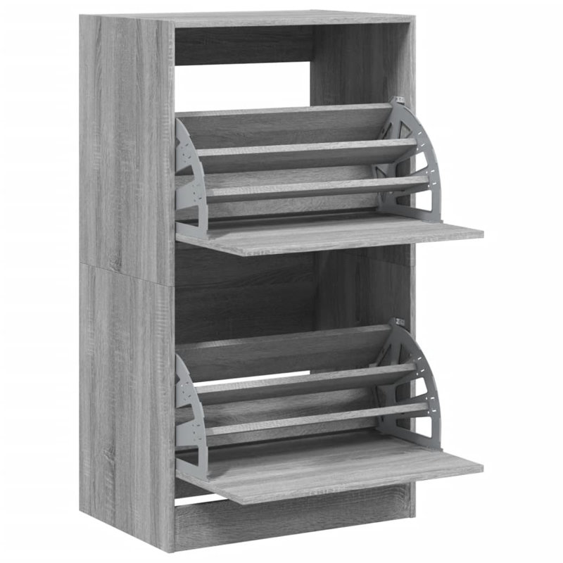 12 Pair Shoe Storage Cabinet, Grey Sonoma