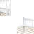 77" Solid Rubber Wood Bunk Bed with Trundle - Twin over Twin Convertible into 2 Separate Beds-2068946953