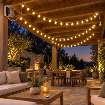43-Foot 100-LED Globe String Lights with Remote, Timer and Connectable Design