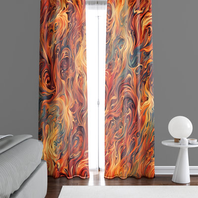 Paire de rideaux semi-transparents en polyester Carolus