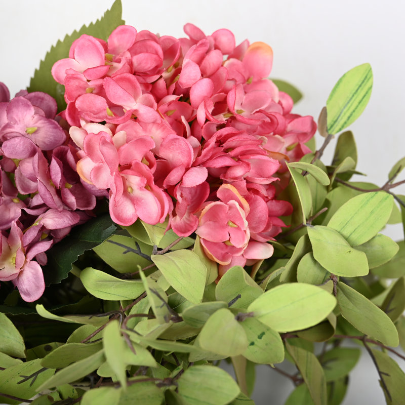 Arrangement d'hortensias en pot, Rouge
