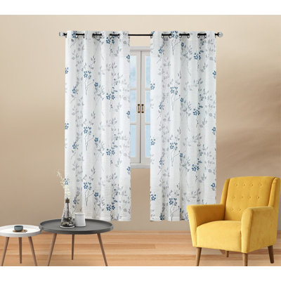 Floride Linen Semi Sheer Curtain Pair