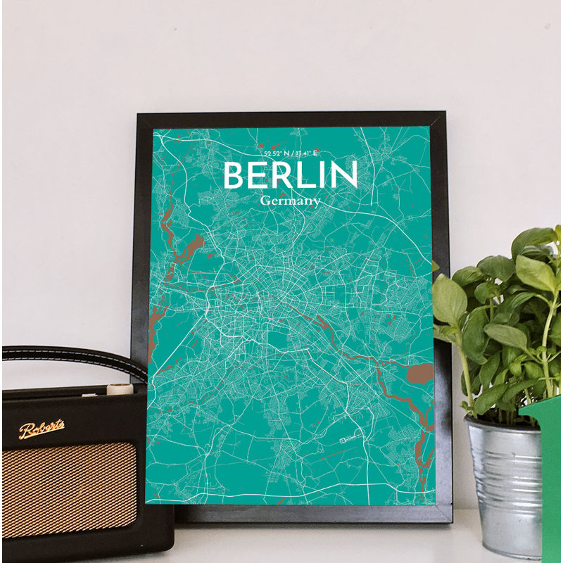 Berlin City Map - No Frame Print, 43.2cm H x 27.9cm W x 0.1cm D