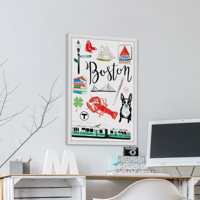 « boston icons » par molly rosner, reproduction d’art encadrée
