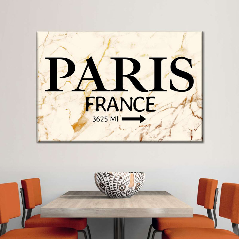 " Paris Marble Signage " by Enchanté Designs, 8" H x 12" W x 1" D