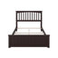 Lit de base en bois massif Brunelle avec pied de lit assorti-546309034-545873557
