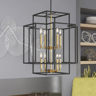 Orona 8 - Light Steel Dimmable Lantern Tiered Chandelier