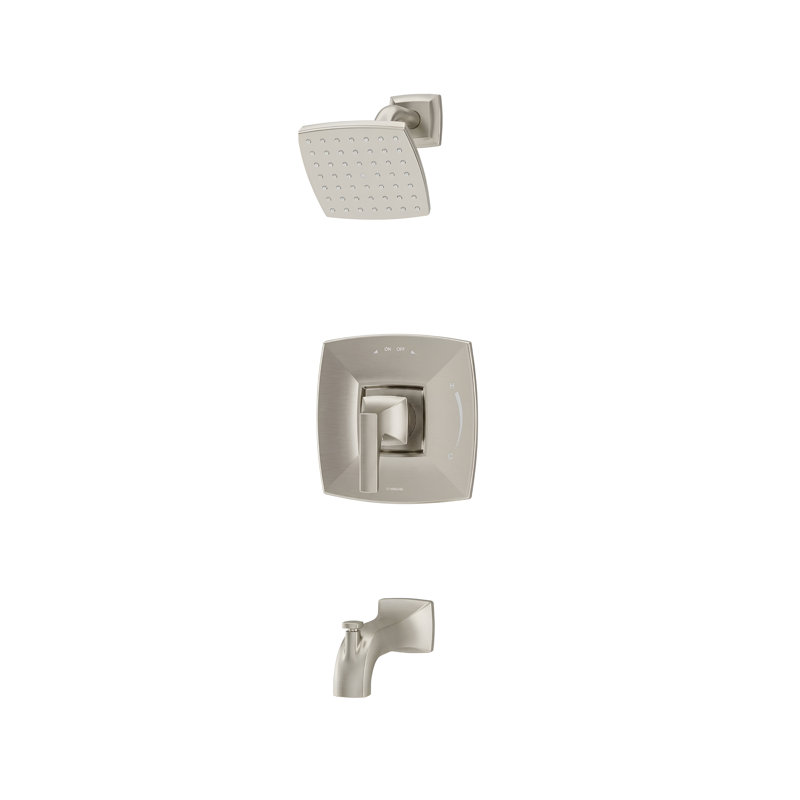 Oak HydroMersion Single Handle Tub and Shower Faucet Trim Kit, Satin Nickel