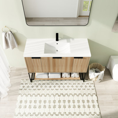48'' Free Standing Single Bathroom Vanity With Resin Vanity Top -  Latitude Run®, B6B3CF15CA4A45FDA91AF7A6B72B8A5D