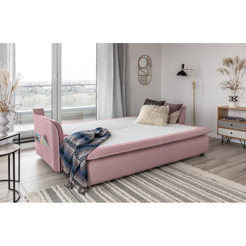 Charming Charlie 3 Seater Sofa Bed, Pink