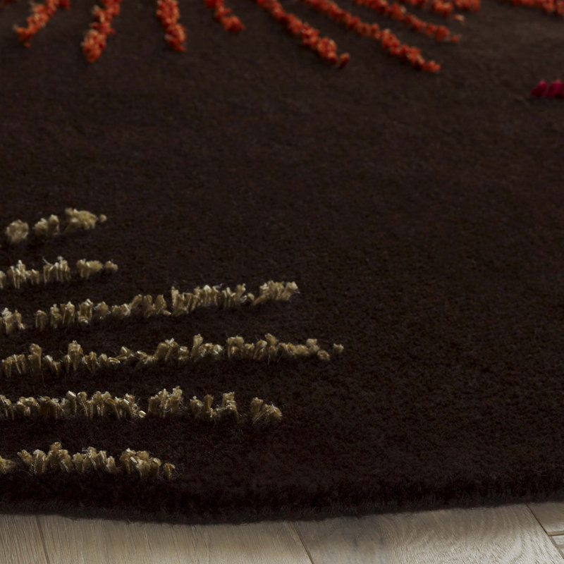Amier Soho Hand Tufted Wool And Viscose Rug, Round 6'