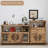 Retro Walnut Solid Wood Sideboard-120789818