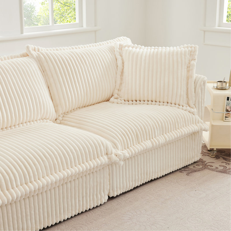 Canapé Koala LSF avec 1 coussin - crème, Crème