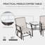 Fauteuil coulissant d'extérieur avec table basse Outsunny, beige, ensemble de patio, ensemble de canapé d'extérieur, ensemble de conversation-1725308337