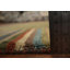 Tapis vert olive de style Gabbeh 3 x 6 avec bordure rayée